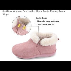Rockdove Faux Leather Pink Heather Bootie Slipper